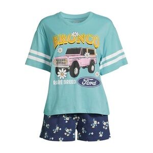 Ford Bronco Women’s Graphic Tee and Shorts Lounge Set, 2-Piece nwt 2x